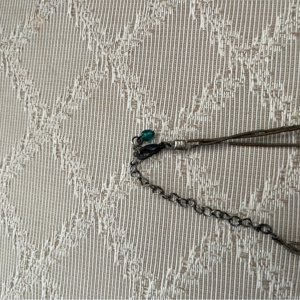🩵🩵🩵Multi-Strand Teardrop Pendant Necklace in Teal, Olive & Amber - Picture 5 of 5
